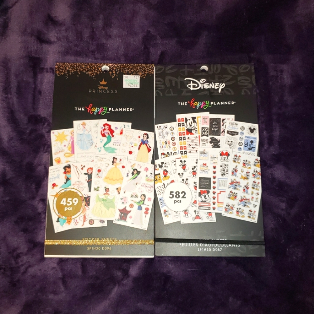 2 DISNEY Happy Planner Sticker Books